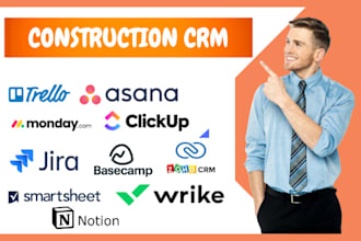 setup construction crm hubspot jobber pipedrive procore monday capsule zoho