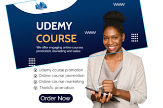 create udemy course promotion, online course promotion, udemy course marketing