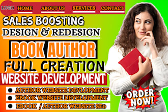 design and develop landing page, author website, business website, ebook website