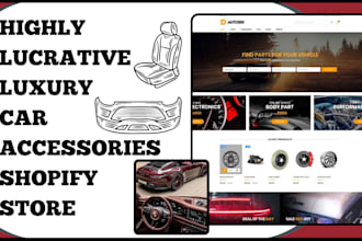 design luxury car accessories shopify store, smart gadgets store dropshipping