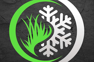 do amazing snow removal lawn care logo design