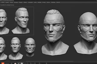 sculpt custom 3d head bust model 3d helmet 3d face and head for 3d printing
