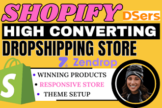 shopify tradelle dropshipping product research design shopify website via dsers