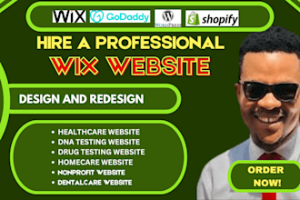 design homecare clinic dental care medical drug testing website on wix gogaddy
