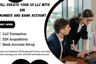create your US llc with ein number and bank account