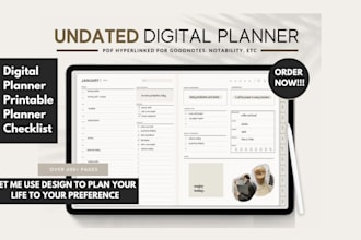 design monthly yearly journal planner checklist workbook digital planner design
