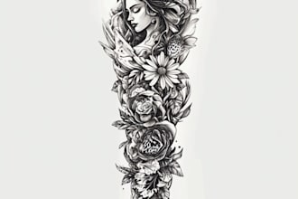 create a tattoo design of tattoo sleeve