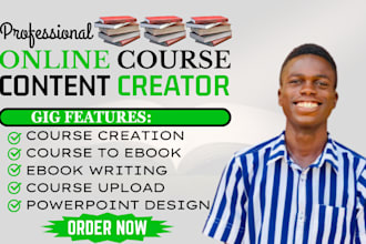 create ebook, online course content, course curriculum, teachable course content