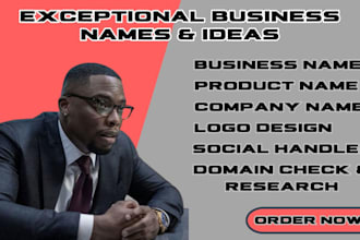 brainstorm attractive business names, product names, company name, with slogans