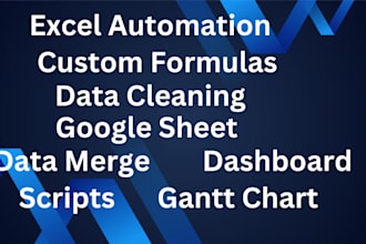 automate, design excel and google sheets with custom formulas and scripts