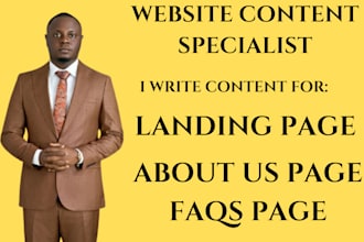 write website content, faqs, about us, privacy policy, refund policy for website