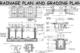 design a grading and drainage plan with seal, stamp and sign