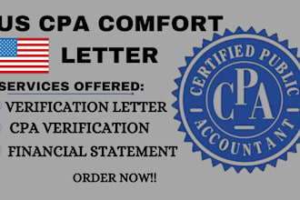 provide CPA letter US CPA comfort letter income verification financial statement