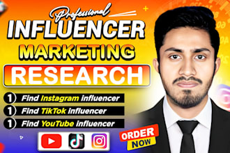 find instagram, youtube and tiktok influencer research list