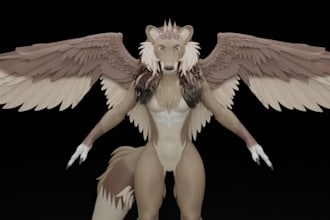 create an eye catching  vrchat avatar 3d model  furry, for you