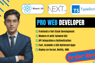do reactjs , next js, typescript web app frontend or full stack development