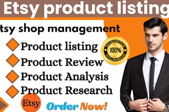 do etsy product listings on your etsy store and manage the etsy shop