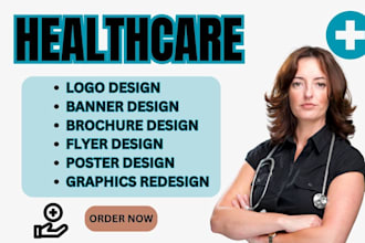 healthcare service logo redesign, brochure, banner, social media post, flyer