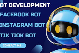 build social media bot, fb bot, ig bot, tiktok bot, telegram bot, discord bot