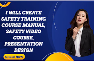 create safety training course manual, safety video course, presentation design