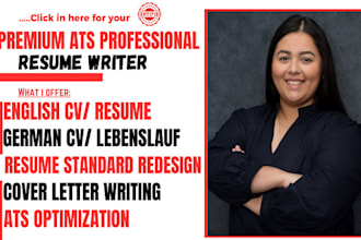 write an ats outstanding  german CV lebenslauf, english resume and cover letter