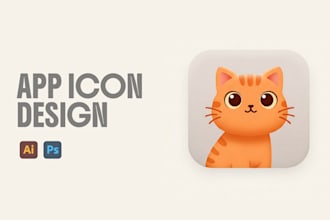 design flat modern mobile app icon logo for ios and android
