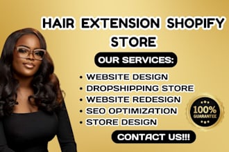design hair extension shopify store, hair extension store hair extension website