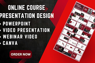 design online course presentation PPT, course video presentation webinar video