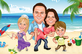 make simple big head caricature portrait