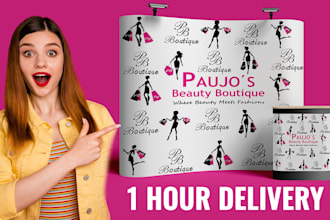 design backdrop, step and repeat banner for trade show booth in 1 hour