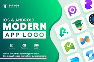 design modern app icon logo for ios and android