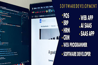build crm software, pos, software developer, web app, ai saas, hrm, erp, saas ap