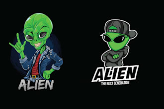 design high resolution mascot alien logo