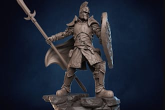 dnd mini figure for action posed colectibles,add joints to 3d model,deliver stl