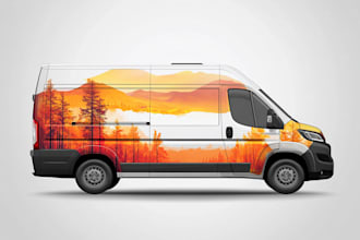 draw pro racing car wrap design, car wrap design art for you
