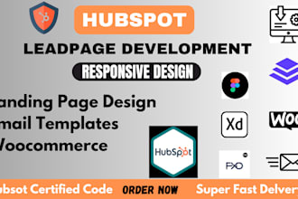 develop custom woocommerce leadpages hubspot landing pages via figma xd psd