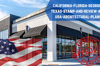 california florida georgia texas stamp and review all USA architectural plans