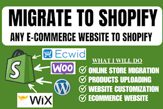 clone transfer migrate domain wordpress wix ecwid to shopify website migration
