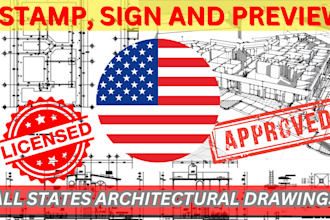 do architectural stamp, mep stamp, pe stamp, and seal for USA city permit