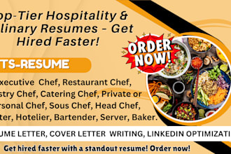 craft a top tier resume for chefs hospitality and culinary professionals