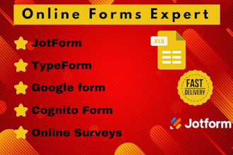 create jotform, google form, cognito form, typeform, online form, surveys