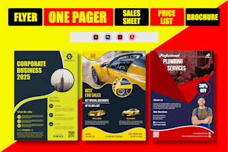 design digital one pager business flyer sell sheet epk poster executive summary