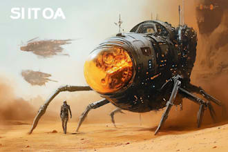 create a sci fi art, spaceship and illustration for you