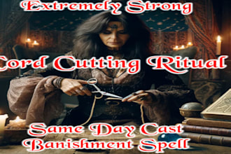 cast powerful cord cutting spell, energy release, protection baneshment spell