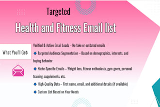 build targeted health and fitness email list for b2b lead generation