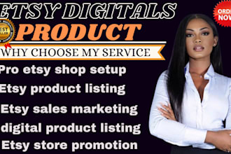 setup etsy digital product shop, etsy digital products, etsy product list