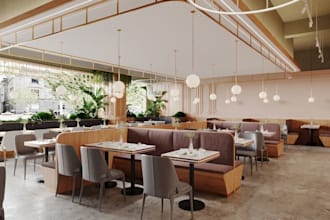 custom 3d bar,café,restaurant,dinner buffets,cgi cafe shop 8k render in 3ds max