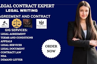 draft legal document, agreement and contract demand letters, terms and condition