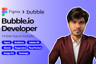 resolve bubble io issues or convert figma designs into a functional app