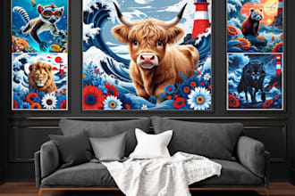 design stunning custom canvas wall art for you